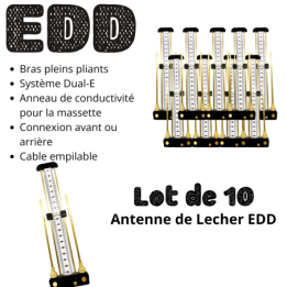 Lot de 10 ANTENNE DE LECHER EDD Couleur Noir