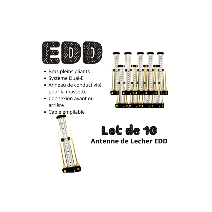 Lot de 10 ANTENNE DE LECHER EDD Couleur Noir